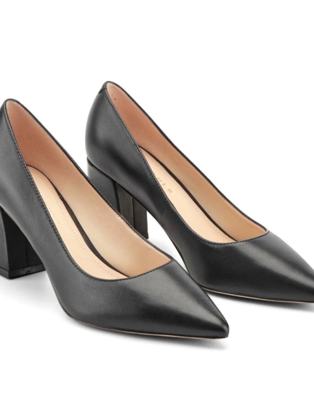 NEW Marc Fisher Zala Block Heel Toe Pump Shoes Black Leather Womens Size 9